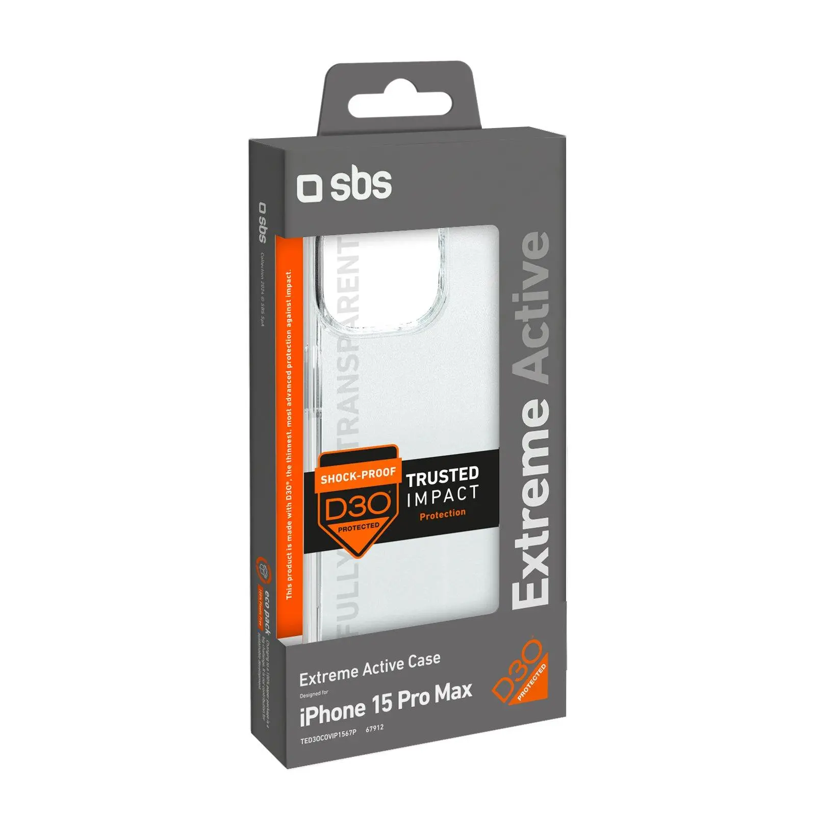 Etui SBS D3O do iPhone 15 Pro Max Przeźroczysty