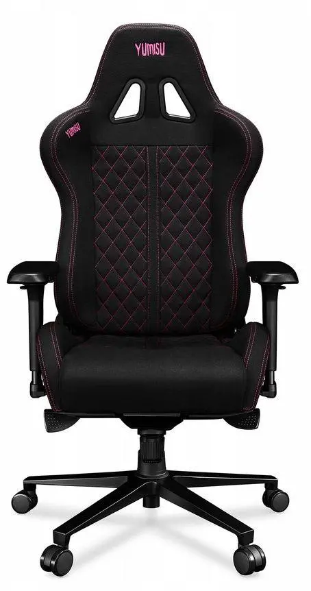 Fotel Yumisu 2050 Magnetic Materiał Biurowy do 150kg Tkanina Czarno-różowy