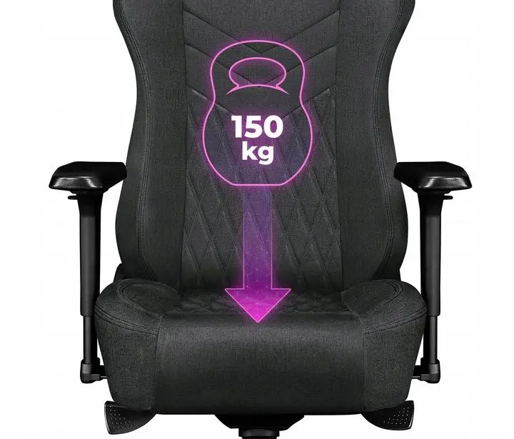 Fotel Yumisu 2053 Magnetic Materiał Biurowy do 150kg Tkanina Szaro-czarny