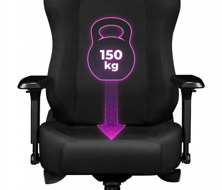 Fotel Yumisu 2054 Magnetic Materiał Biurowy do 150kg Tkanina Czarny