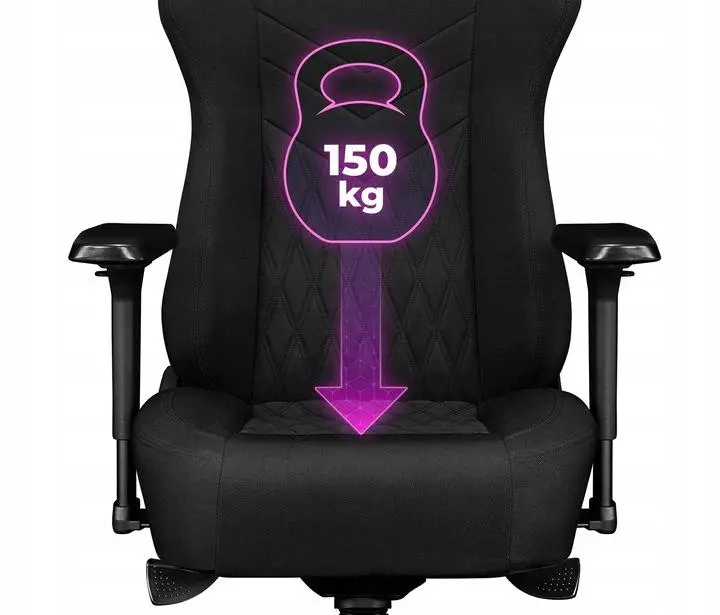 Fotel Yumisu 2053 Magnetic Materiał Biurowy do 150kg Tkanina Czarny