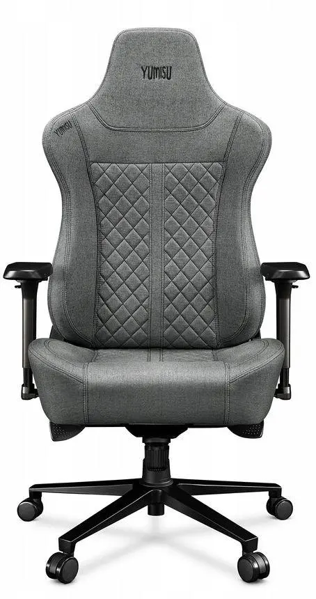 Fotel Yumisu 2052 Magnetic Materiał Biurowy do 180kg Tkanina Jasnoszaro-czarny