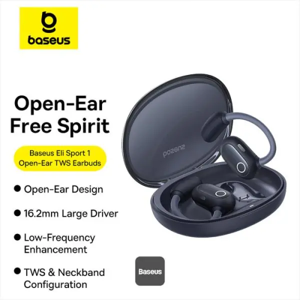 Słuchawki bezprzewodowe Baseus Eli Sport 1 Przewodnictwo powietrzne Bluetooth 5.3 Czarny