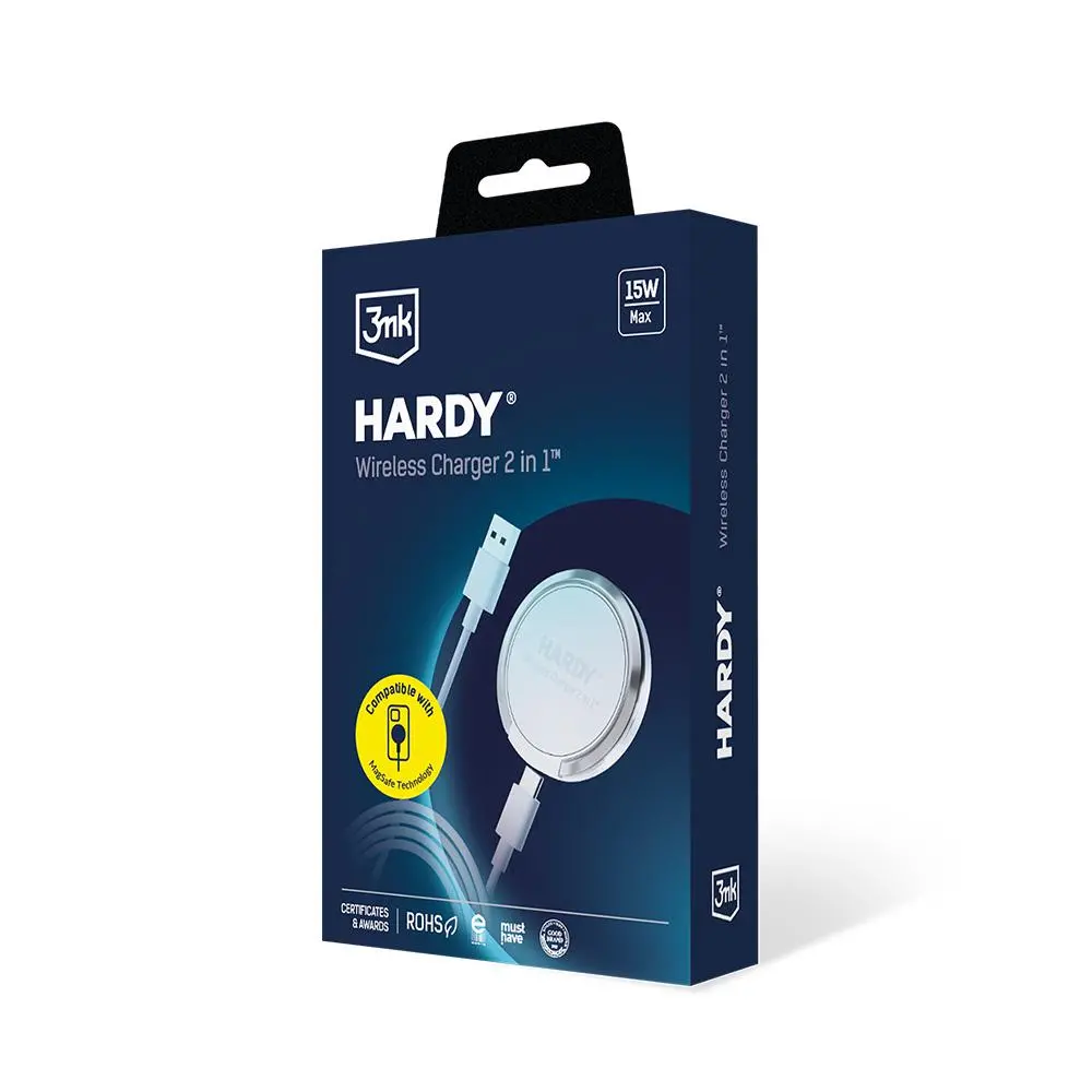 Ładowarka indukcyjna 3mk Hardy Wireless Charger 2in1 15W Biały