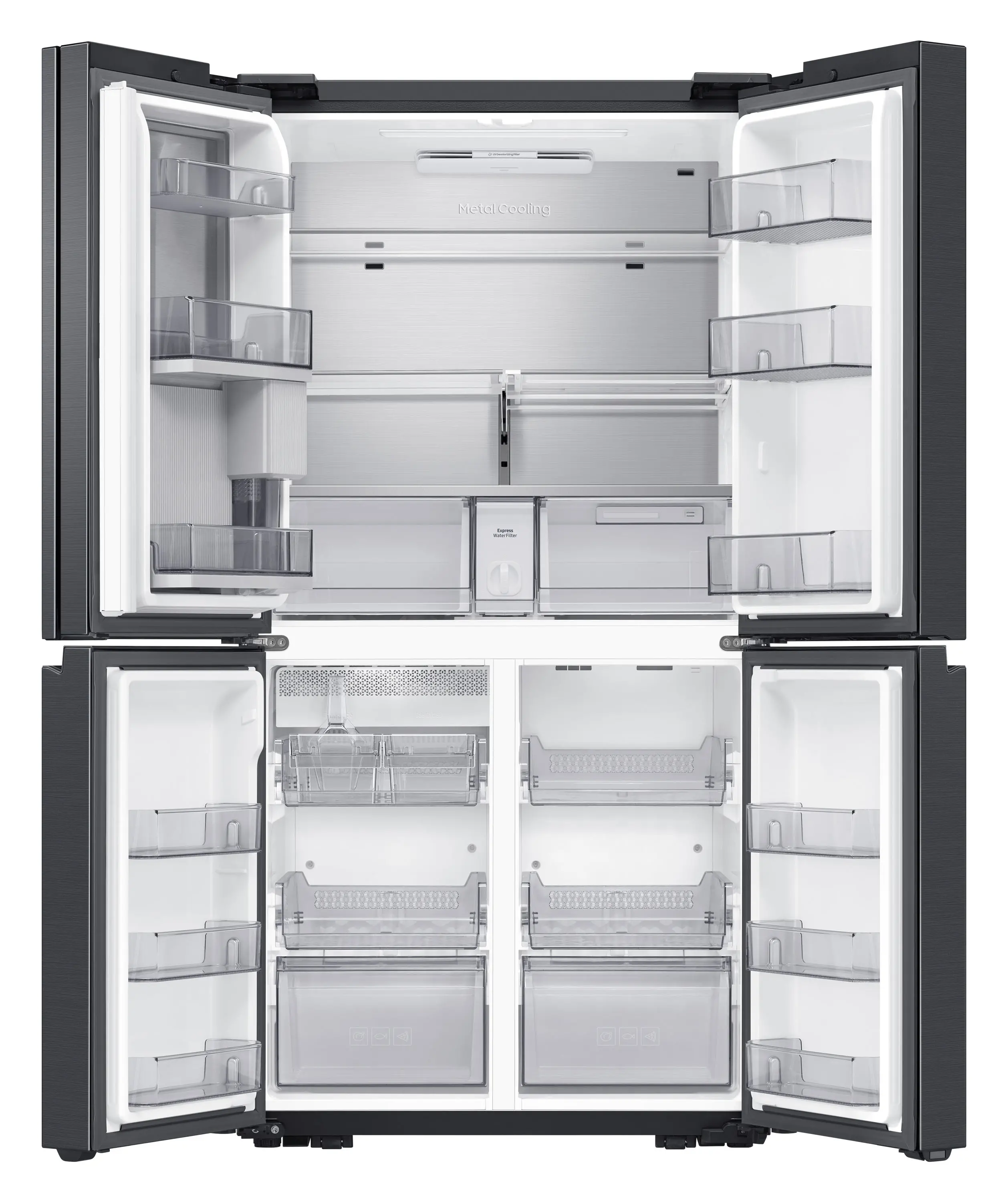 Lodówka Samsung RF65DG960ESG Pełny No Frost 183cm Dystrybutor wody Kostkarka automatyczna Zdalne sterowanie Grafitowy