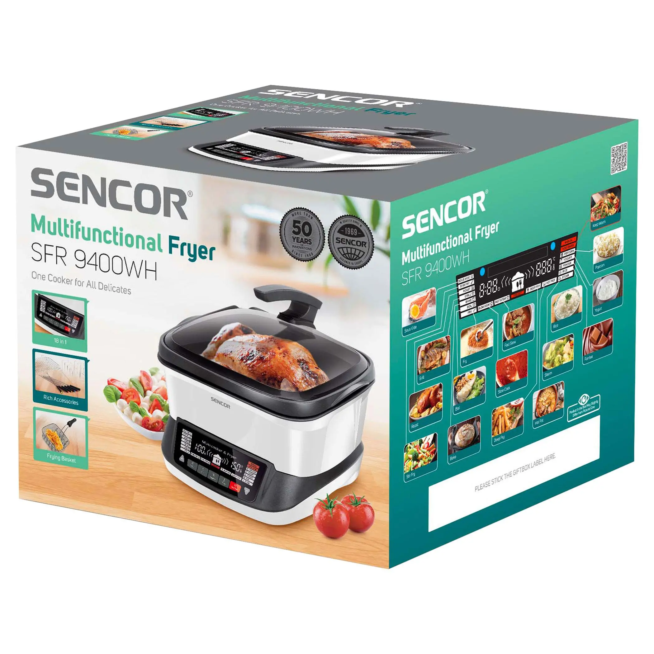 Frytkownica beztłuszczowa Sencor SFR 9400WH 1800W 4,8l