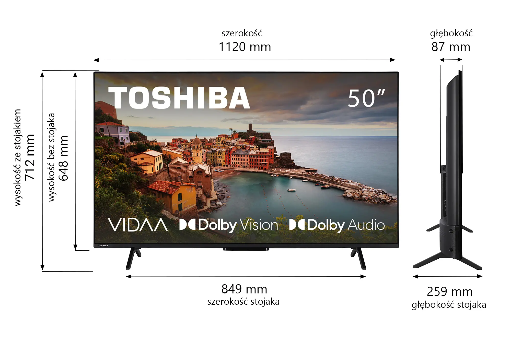 Telewizor Toshiba 50UV2463DG 50" LED 4K Dolby Vision Smart TV VIDAA HDMI 2.1 DVB-T2