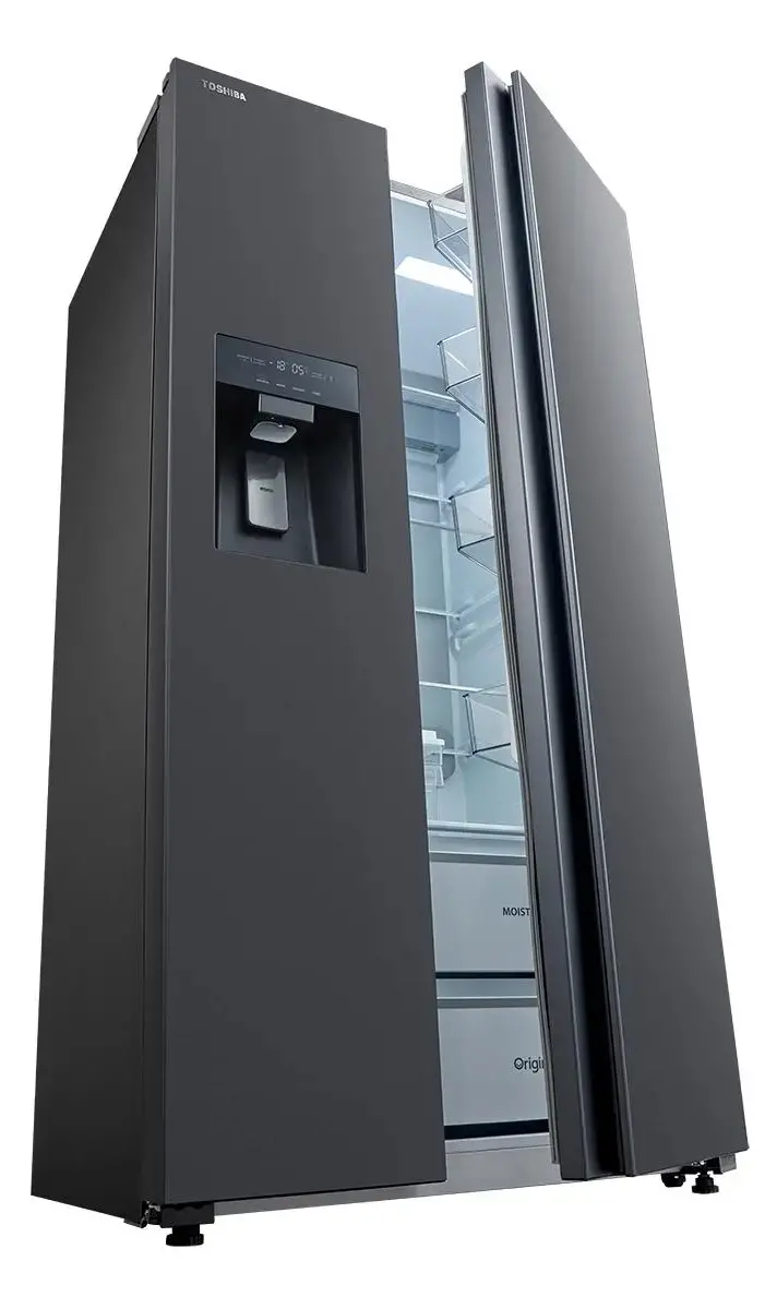 Lodówka Toshiba SBS GR-RS755WI-PMJ(06) Pełny No Frost 177,5cm Dystrybutor wody Zdalne sterowanie Szary