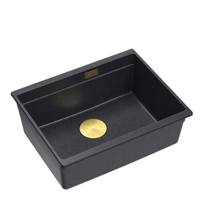 Zlewozmywak Quadron LOGAN 100 HQJ6045U8_PVDG1_U Granitowy Black diamond/Złoty