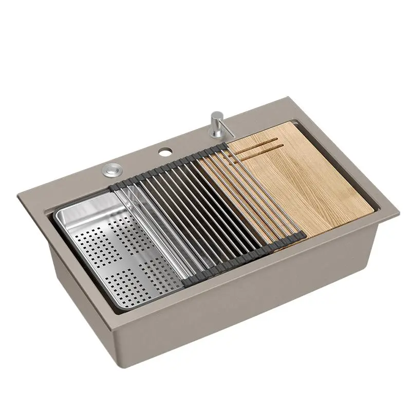 Zlewozmywak Quadron MARC 110 HQM7650U4_BS Granitowy Soft taupe/Stal szlachetna