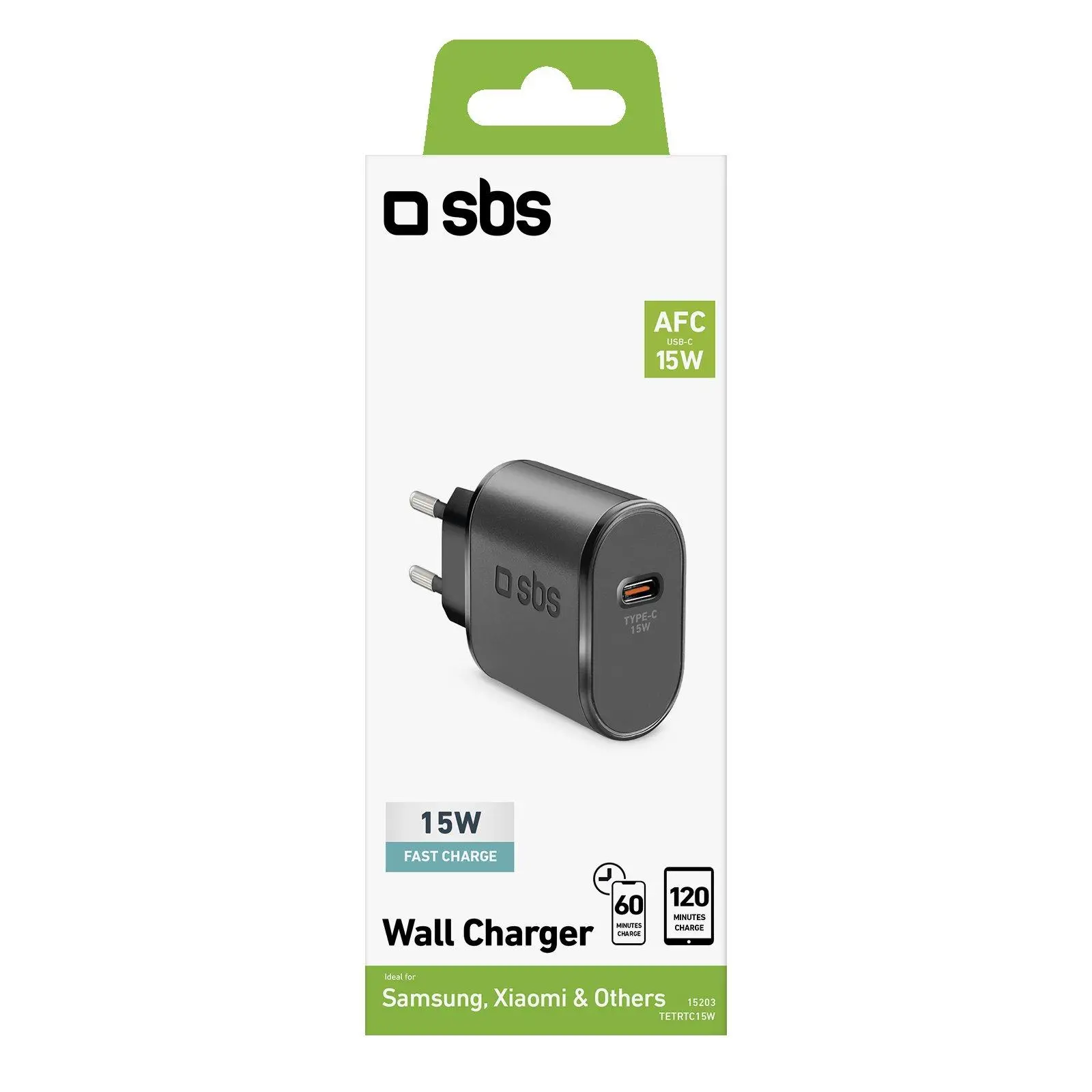 Ładowarka sieciowa SBS 1xUSB-C 15W Czarny