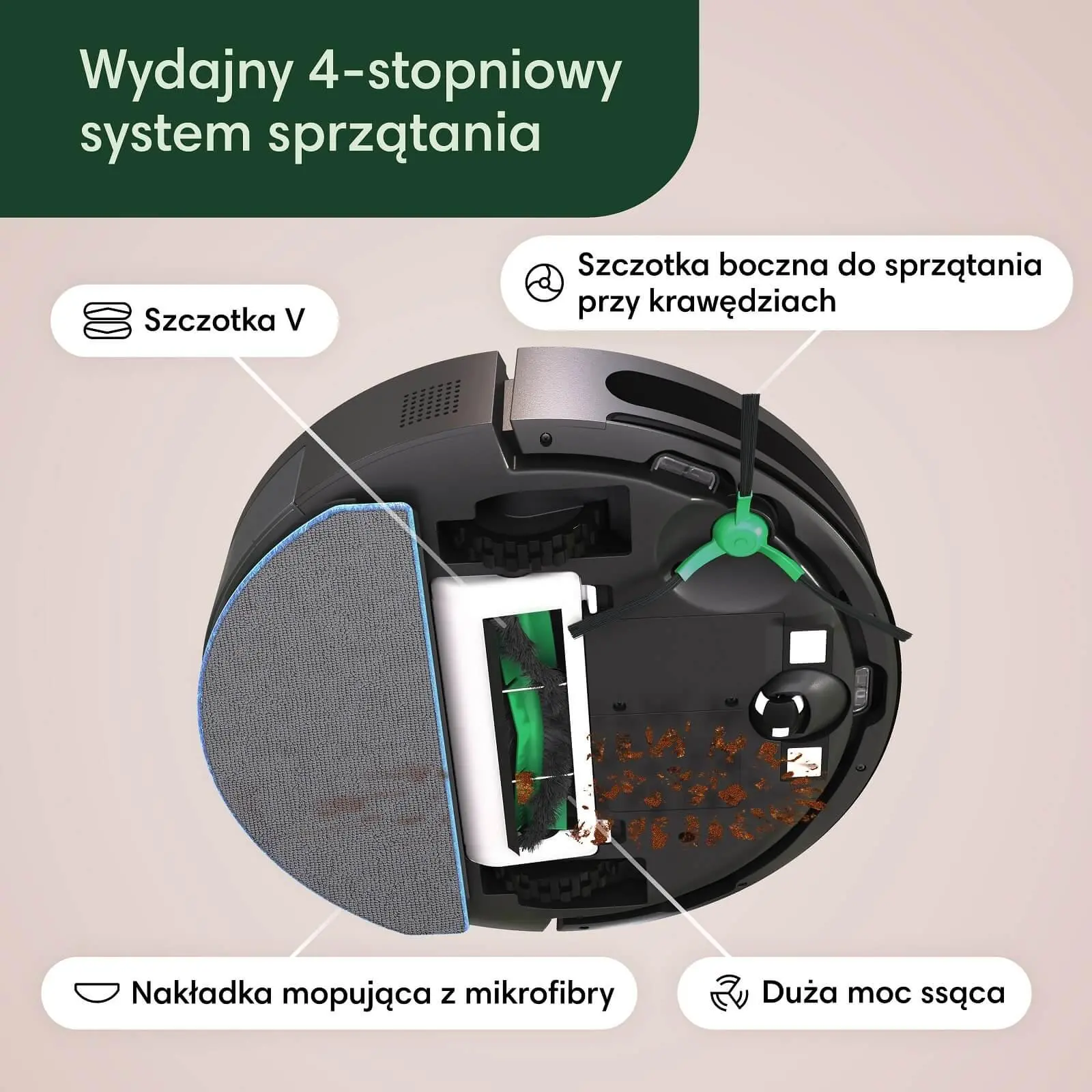 Robot sprzątający iRobot Roomba Combo Essential Funkcja mopowania 68dB