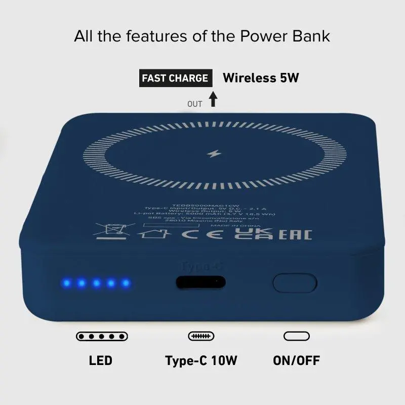 Powerbank SBS TEBB5000MAG1CB 5000mAh Magsafe 10W Niebieski