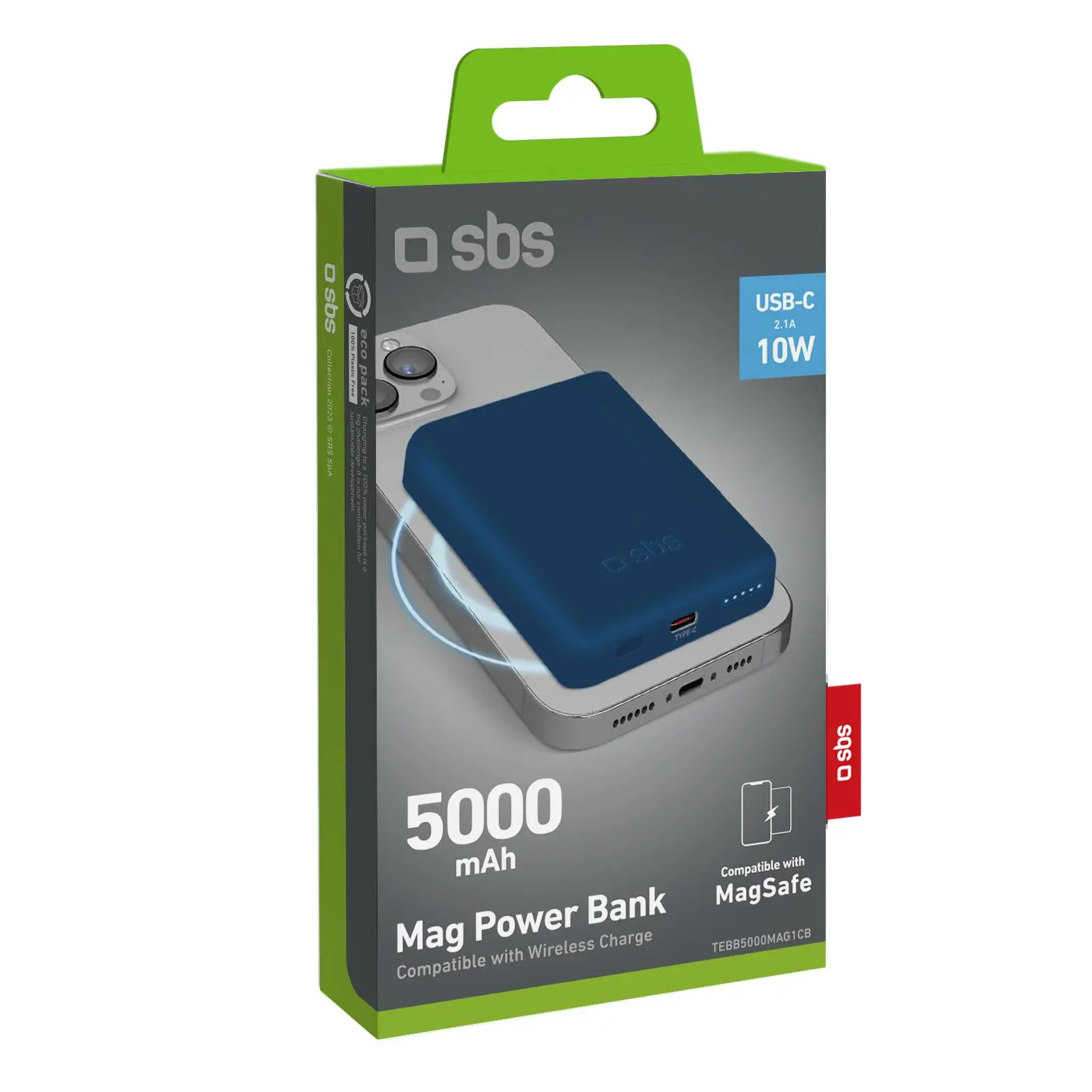 Powerbank SBS TEBB5000MAG1CB 5000mAh Magsafe 10W Niebieski