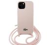 Etui Lacoste Silicone Cord do iPhone 15 Jasnoróżowy