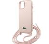 Etui Lacoste Silicone Cord do iPhone 15 Jasnoróżowy