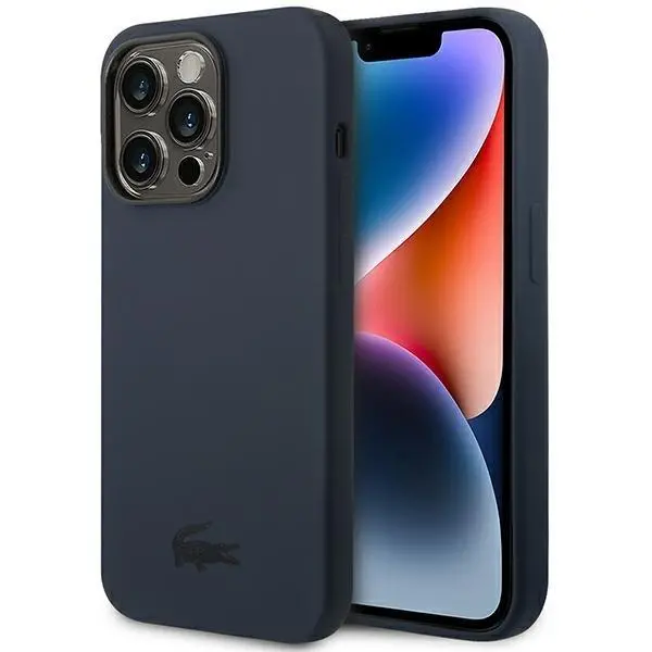 Etui Lacoste Silicone do iPhone 14 Pro Granatowy