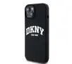 Etui DKNY Liquid Silicone White Printed Logo MagSafe do iPhone 14 Czarny