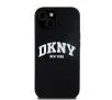 Etui DKNY Liquid Silicone White Printed Logo MagSafe do iPhone 14 Czarny