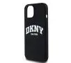 Etui DKNY Liquid Silicone White Printed Logo MagSafe do iPhone 14 Czarny