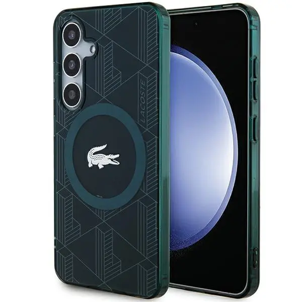 Etui Lacoste IML Blend Monogram MagSafe do Samsung Galaxy S24 Zielony