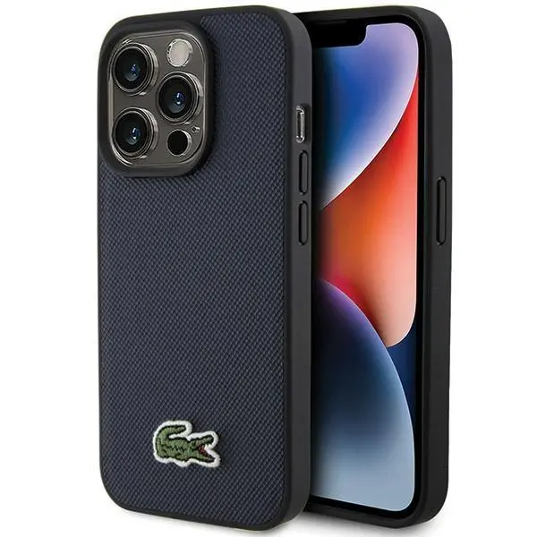 Etui Lacoste LCHMP15XPVCV Hardcase Iconic Petit Pique MagSafe do iPhone 15 Pro Max Granatowy
