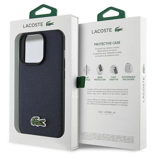 Etui Lacoste LCHMP15XPVCV Hardcase Iconic Petit Pique MagSafe do iPhone 15 Pro Max Granatowy
