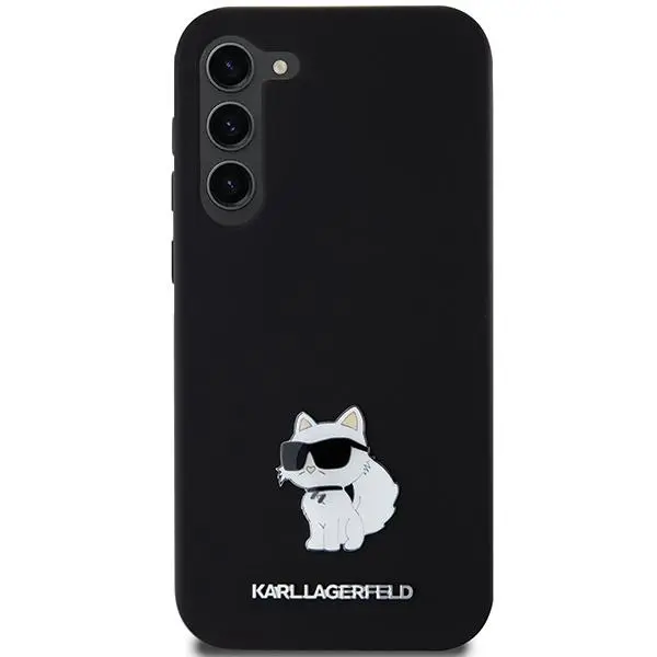 Etui Karl Lagerfeld Hardcase Silicone Choupette Metal Pin do Samsung Galaxy S24+ Czarny