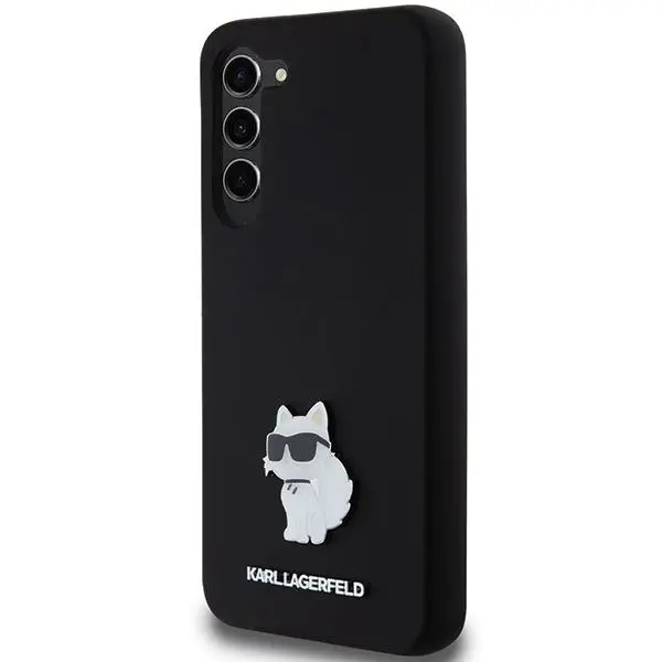 Etui Karl Lagerfeld Hardcase Silicone Choupette Metal Pin do Samsung Galaxy S24+ Czarny