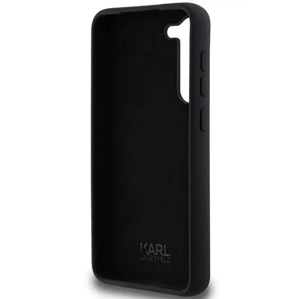 Etui Karl Lagerfeld Hardcase Silicone Choupette Metal Pin do Samsung Galaxy S24+ Czarny