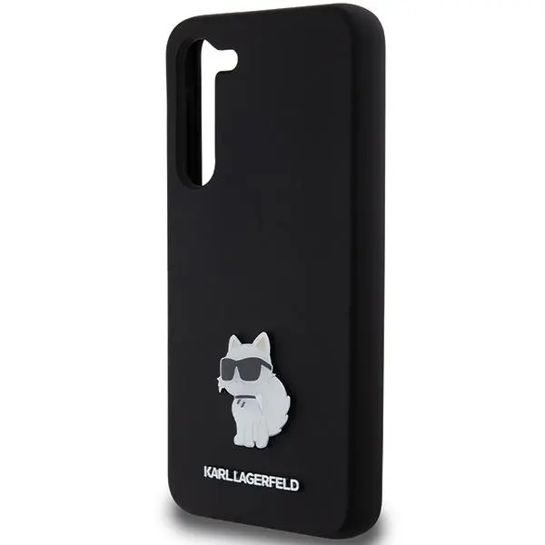 Etui Karl Lagerfeld Hardcase Silicone Choupette Metal Pin do Samsung Galaxy S24+ Czarny