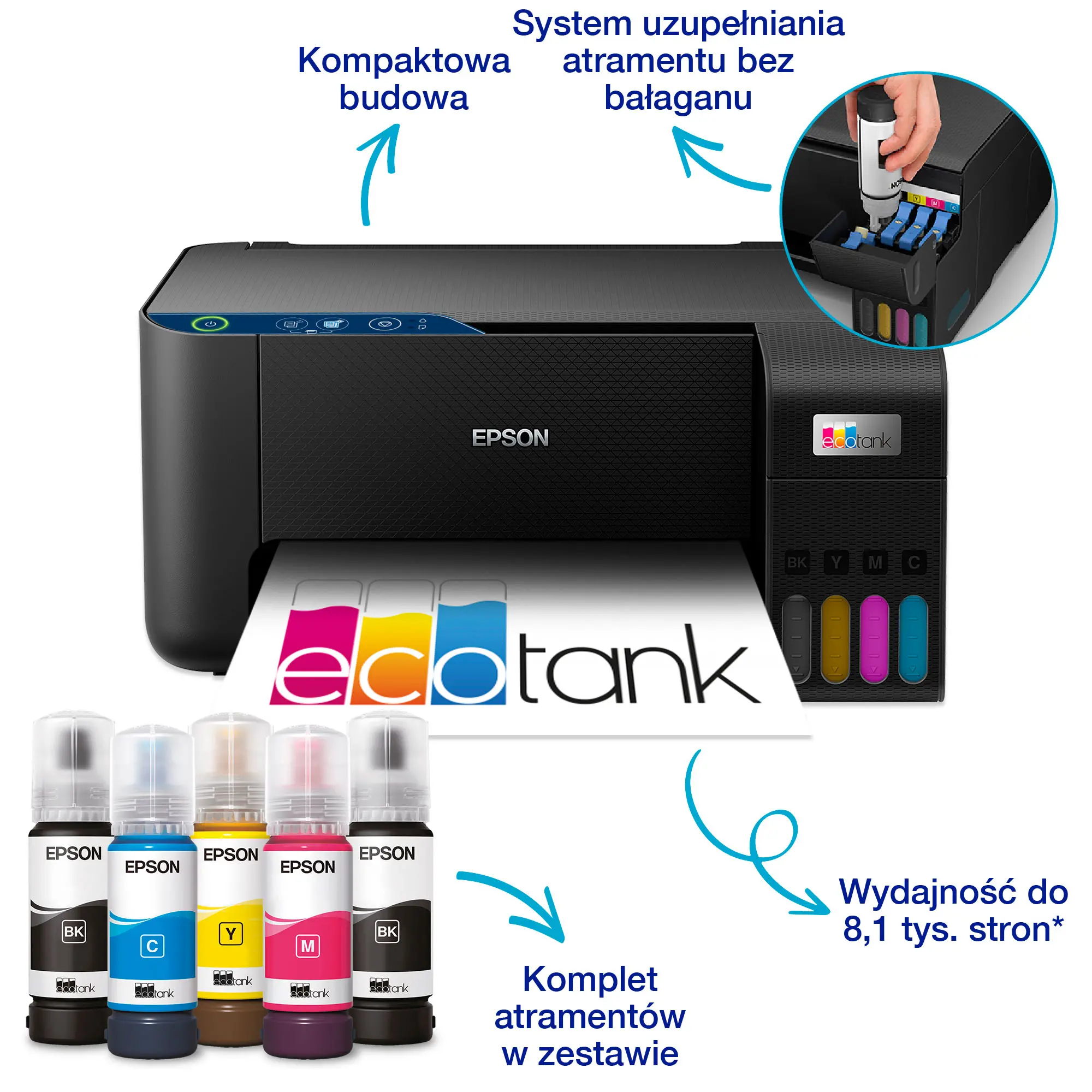 Urządzenie wielofunkcyjne Epson EcoTank L3231 Czarny