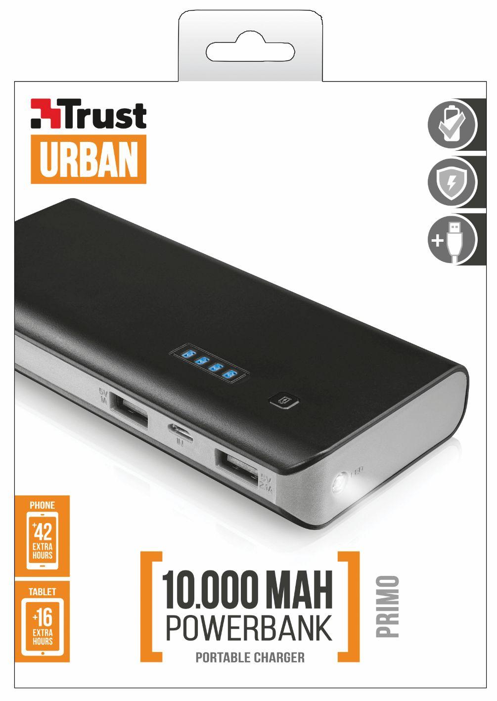 Powerbank Trust Primo 10000mAh (czarny)
