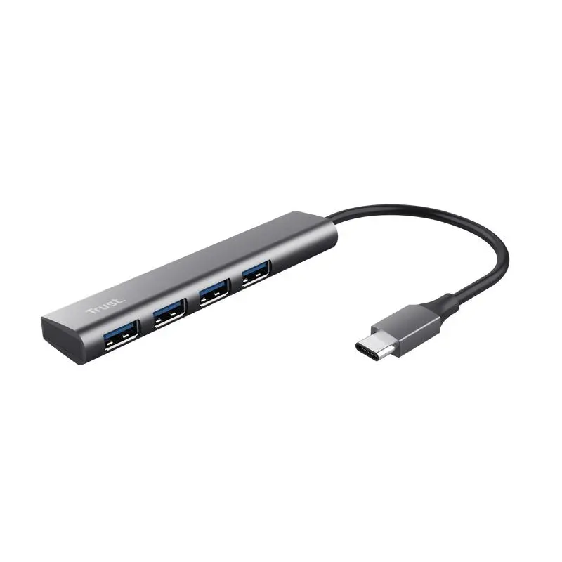 Hub USB Trust Halyx USB-C - 4xUSB 3.2 Szary