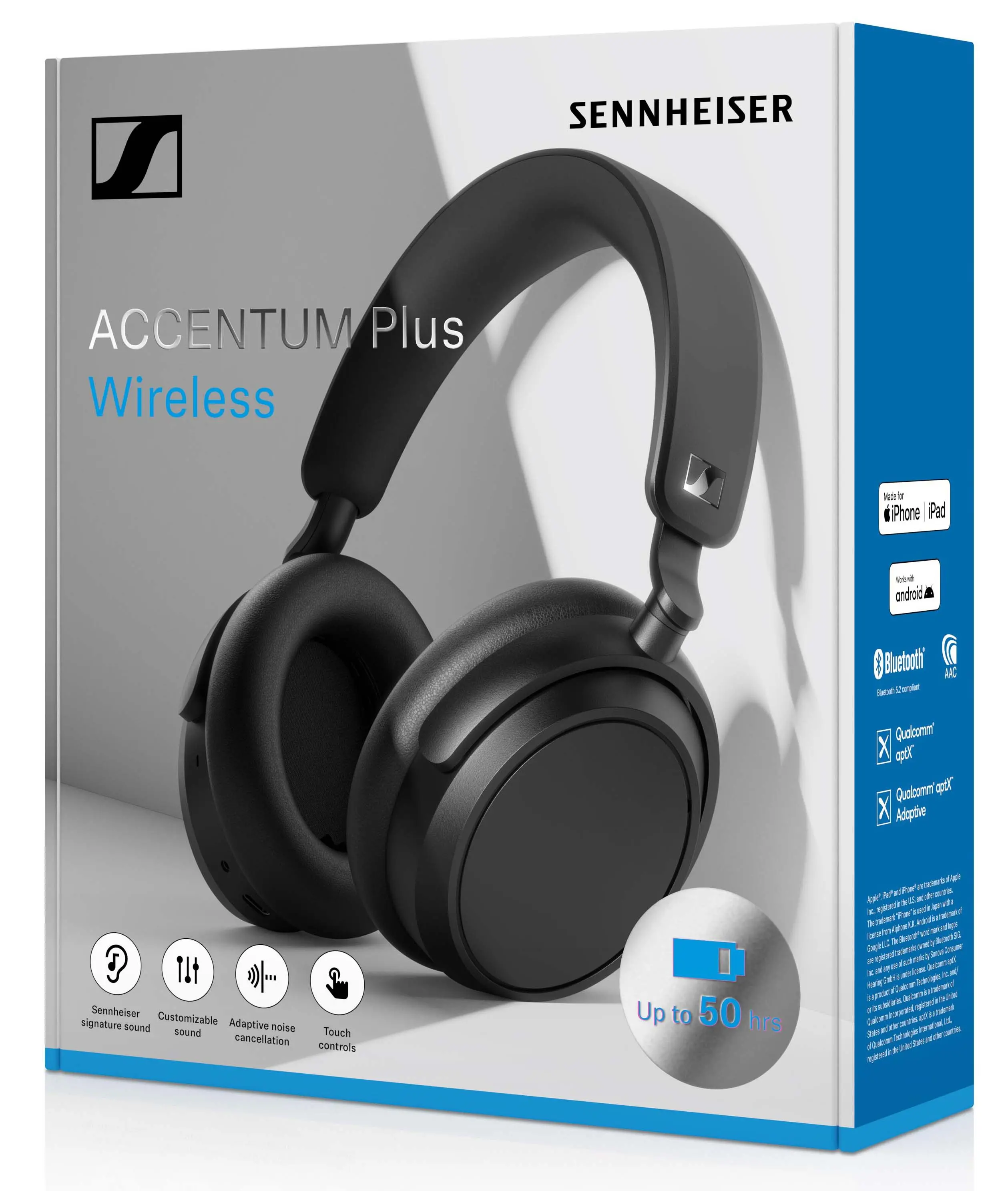 Słuchawki bezprzewodowe Sennheiser ACCENTUM PLUS Wireless Nauszne Bluetooth 5.2 Czarny