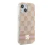 Etui DKNY IML Checkered Mono Pattern & Printed Stripes MagSafe do iPhone 15 Różowy