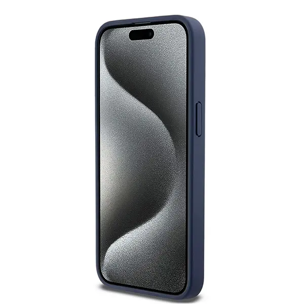 Etui DKNY Hardcase Leather Mono Stripe & Metal Logo do iPhone 15 Pro Max Niebieski