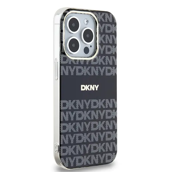 Etui DKNY IML Mono & Stripe MagSafe do iPhone 15 Pro Max Czarny