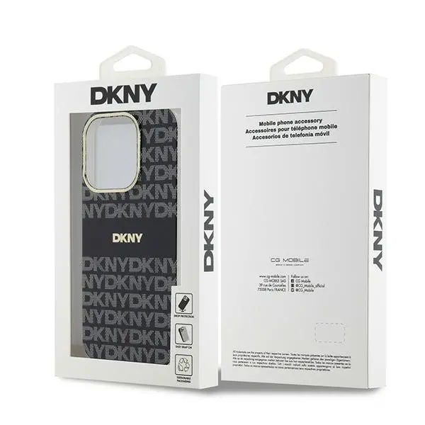 Etui DKNY IML Mono & Stripe MagSafe do iPhone 15 Pro Max Czarny