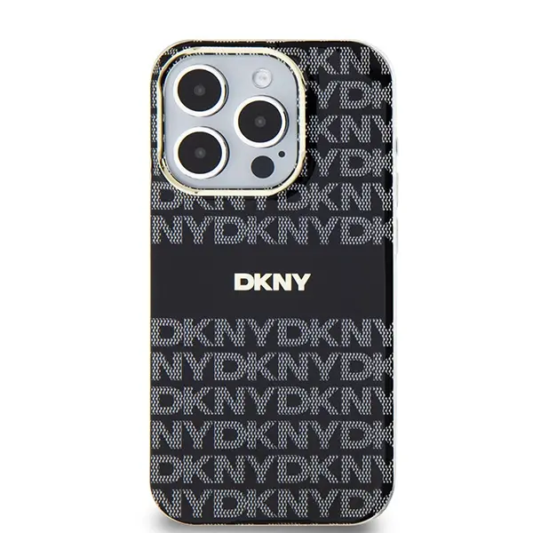 Etui DKNY IML Mono & Stripe MagSafe do iPhone 15 Pro Max Czarny