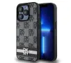 Etui DKNY Leather Checkered Mono Pattern & Printed Stripes do iPhone 15 Pro Max Czarny