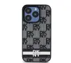Etui DKNY Leather Checkered Mono Pattern & Printed Stripes do iPhone 15 Pro Max Czarny