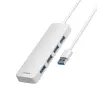 Hub USB Baseus Hub Baseus UltraJoy Series Lite 4-Port 200cm (USB do USB3.0*4) Biały