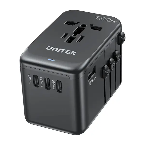 Ładowarka podróżna Unitek P1123ABK01 EU/US/UK/AUS PowerDelivery 100W