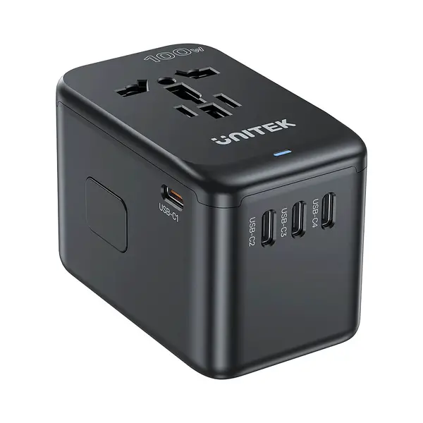 Ładowarka podróżna Unitek P1123ABK01 EU/US/UK/AUS PowerDelivery 100W