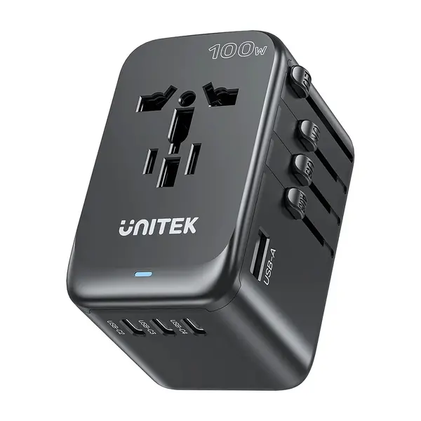 Ładowarka podróżna Unitek P1123ABK01 EU/US/UK/AUS PowerDelivery 100W