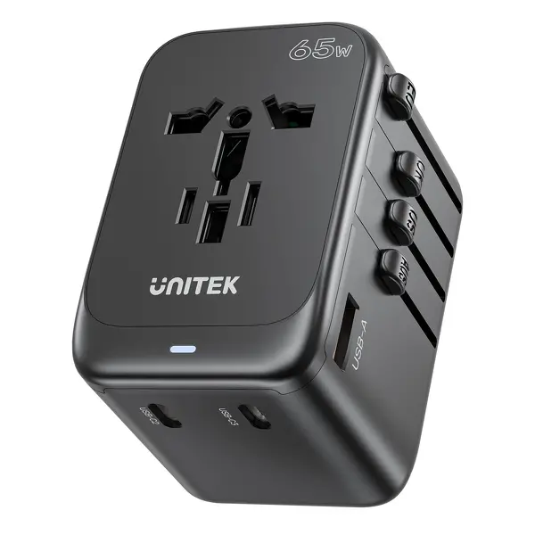 Ładowarka podróżna Unitek P1122ABK01 EU/US/UK/AUS PowerDelivery 65W