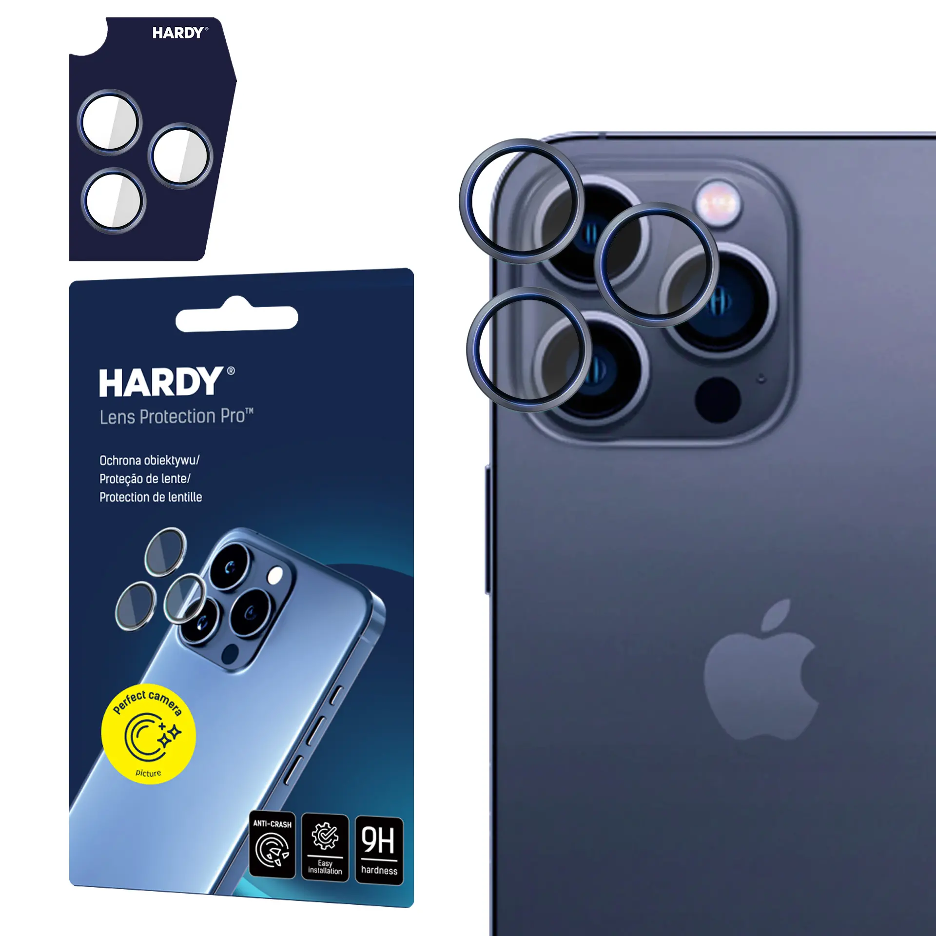 Szkło hartowane 3mk Hardy na aparat do iPhone 15 Pro