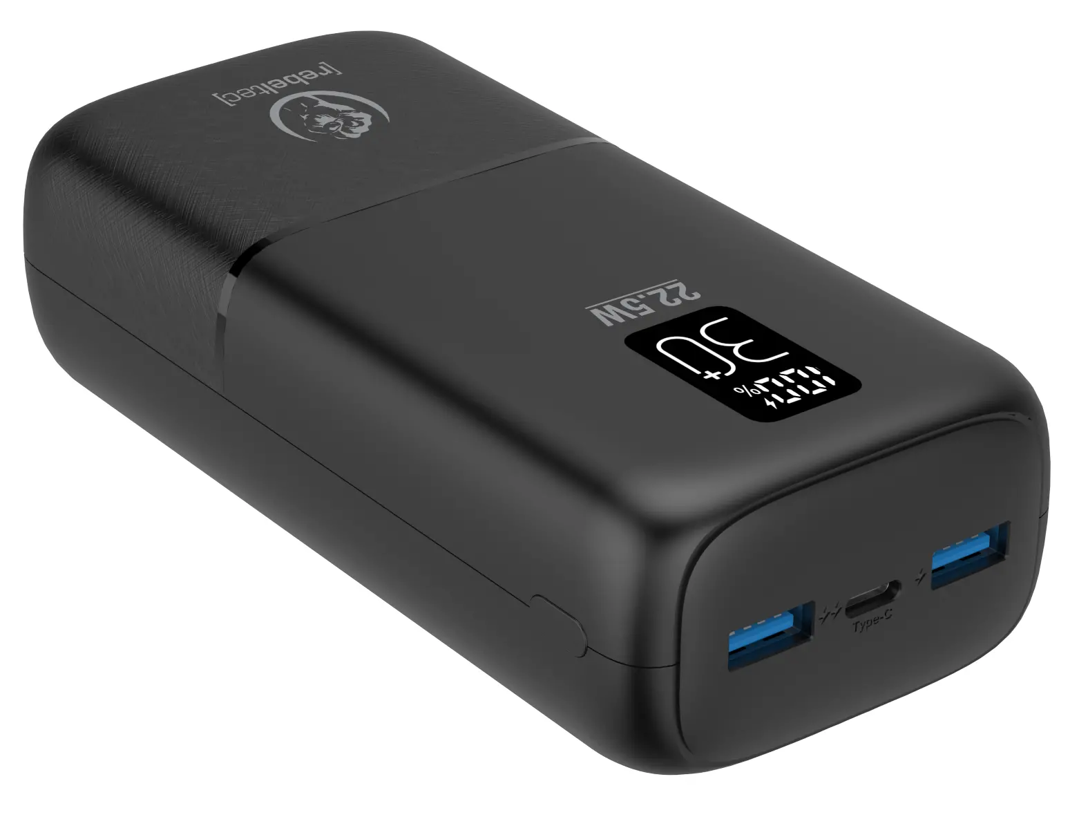 Powerbank Rebeltec P30 LCDPD 30000mAh 22,5W Czarny