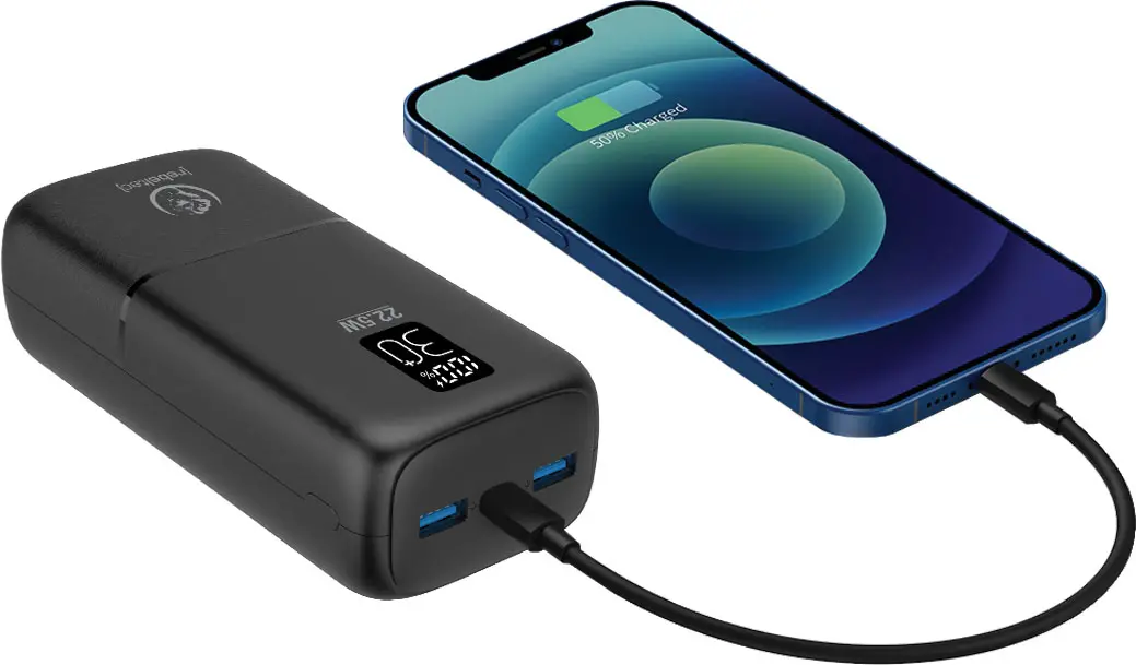 Powerbank Rebeltec P30 LCDPD 30000mAh 22,5W Czarny